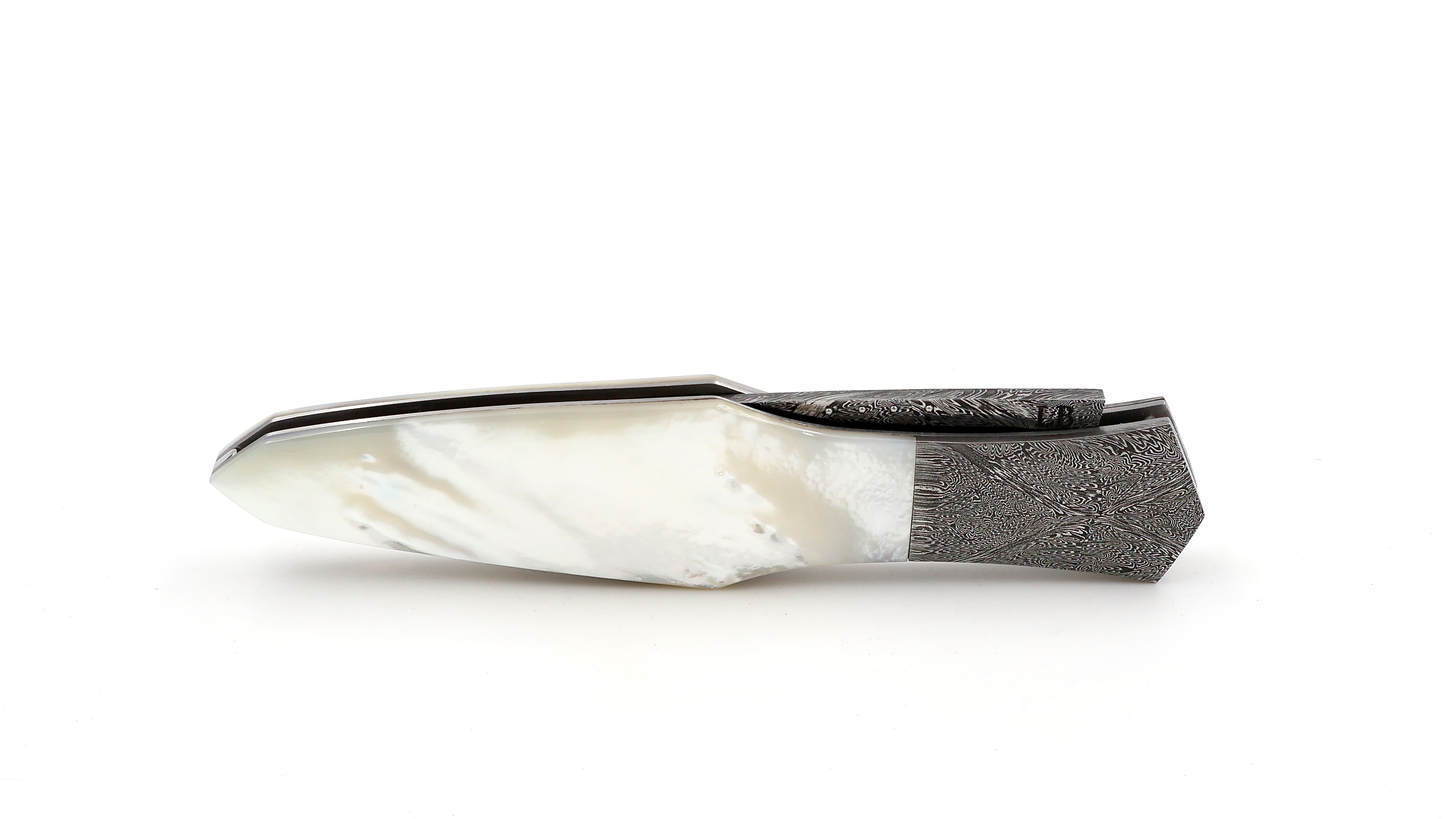 Laraud Blades MagnaPinna mother of pearl & handforged mosaic damascus and damascus bolsters