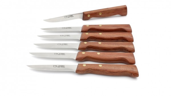 AU SABOT steak knives set of 6 bubinga wood