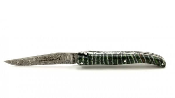Claude DOZORME Laguiole Messer LUX Mammutbackenzahn grün 12 cm Damastklinge