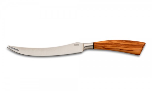 Saladini big cheese knife with two tips olive wood 7009