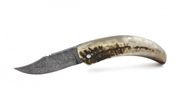 Coutellerie du Lotus Cornicciolu Widderhorn Explosionsdamast korsisches Hirtenmesser 13 cm