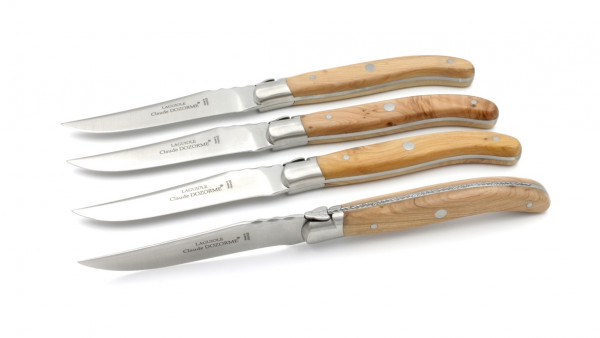 Claude DOZORME Laguiole steak knives set of 4 juniper wood matt