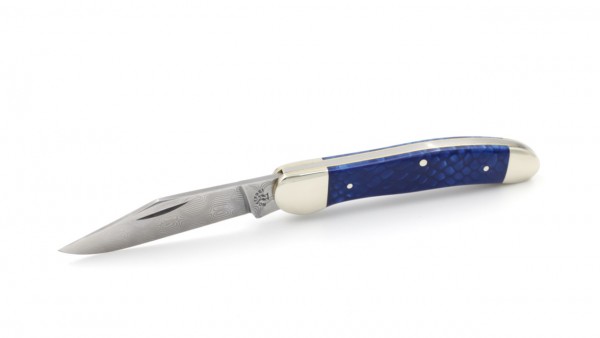 Robert Klaas US-Copperhead Messer Juma blau DSC® Damast