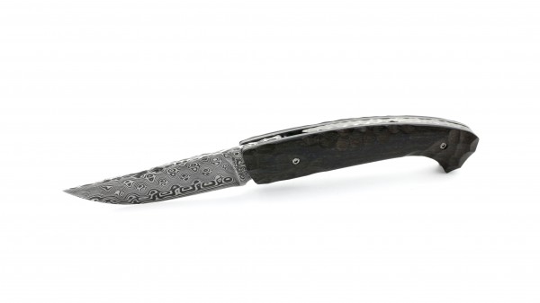 Manu LAPLACE 1515 PRIMITIVE bog oak damascus blade