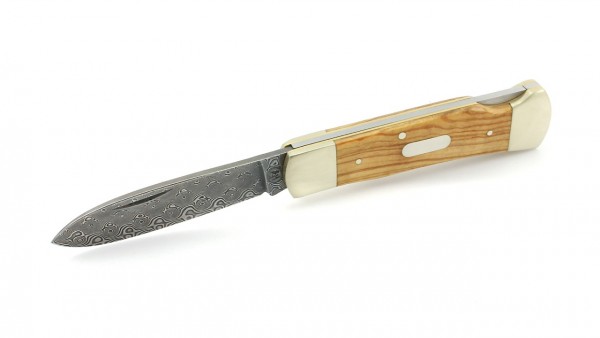 Hartkopf Taschenmesser Olive Damastklinge Markus Balbach 9,5 cm