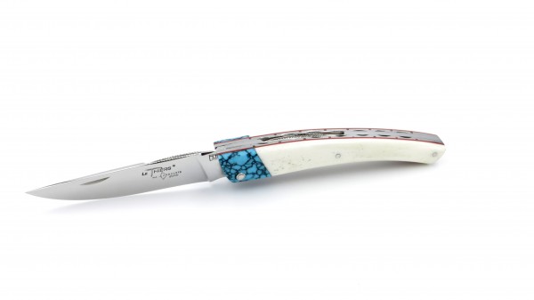 ARBALETE G. David Thiers knife doubleplates turquoise stone/bone