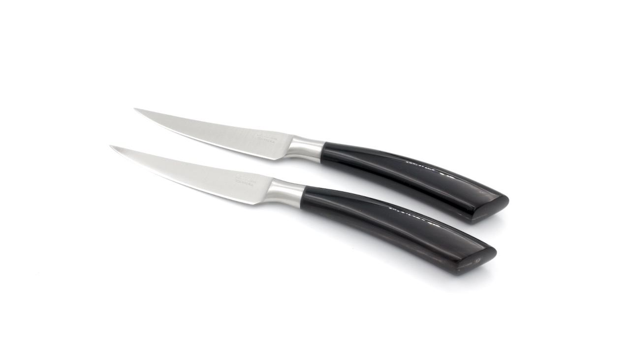 Saladini 2 Steak knives 2 forks horntip set for two person, Steakknives  and forks, Saladini, Brands