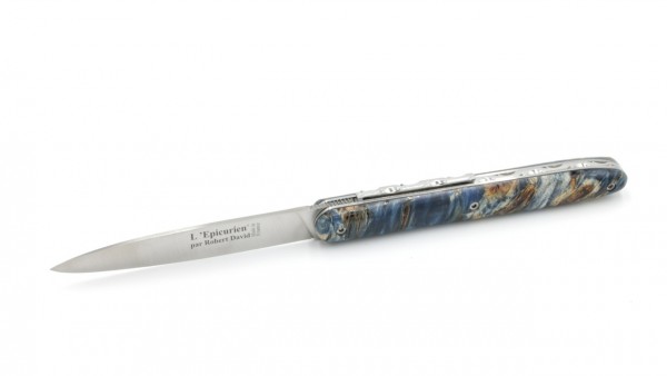 Robert DAVID L'Epicurien Liner guillochiert Ahornwurzel blau 12 cm