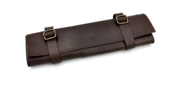 KLEOS chef&#039;s knife bag/roll made of real leather brown