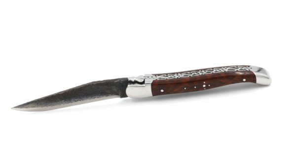 Honoré Durand Laguiole knife Prestige doubleplates Brut de Forge amourette shiny 12 cm