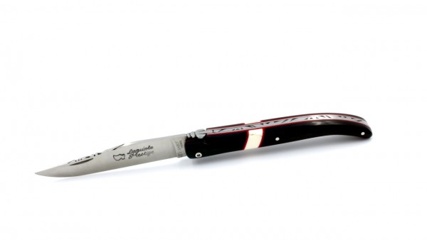 AU SABOT Laguiole Messer 12 cm Ebenholz Inlay Wüstenwarzenschein Elfenbein