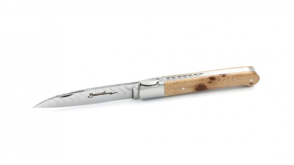 Sauveterre knife chiseled juniper damascus blade 11 cm
