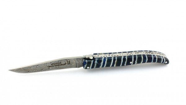 Claude DOZORME Laguiole Messer LUX Mammutbackenzahn blau(1) 12 cm Damastklinge